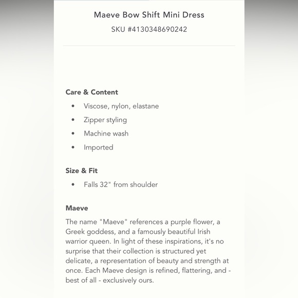 ✨ Anthropologie Bow Shift Mini Dress Sz L - Picture 5 of 5